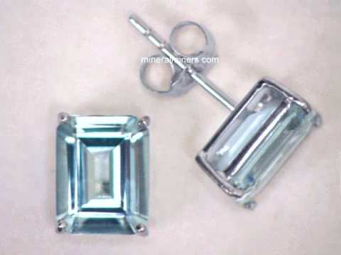 Aquamarine Stud Earrings