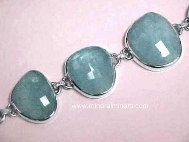 Aquamarine Sterling Silver Bracelet